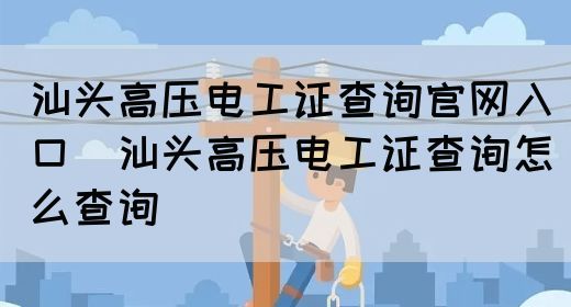 汕头高压电工证查询官网入口（汕头高压电工证查询怎么查询）