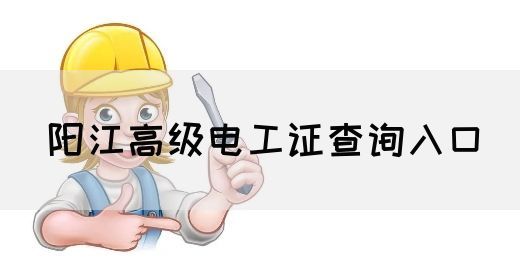阳江高级电工证查询入口